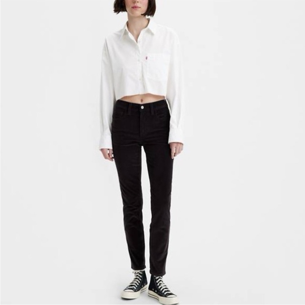 Levi’s Women’s 724 High Rise Straight Corduroy Black Jeans Size 26 Grunge Pants